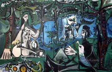 Pablo Picasso Painting - Almuerzo sobre la hierba Manet 6 1960 Pablo Picasso